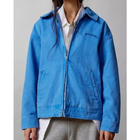 BDG x Urban Outfitters Women Sz L Blue Dex Canvas Oversized Workwear Jacket - Picture 12 of 13